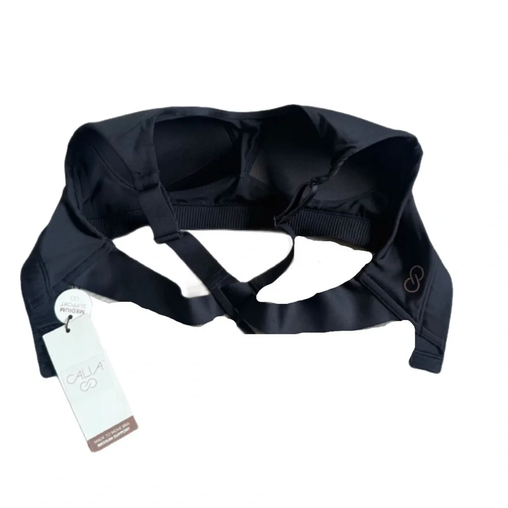 NWT CALIA Black Strappy Sports Bra XSMALL– Medium Support - Picture 3 of 6